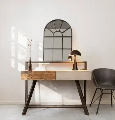 Espejo ventana metal negro Reflix