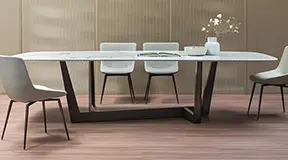 Mesa de comedor esquinas redondeadas cerámica Art Bonaldo