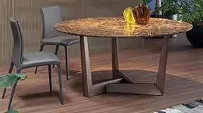 Mesa de comedor redonda mármol Art Bonaldo