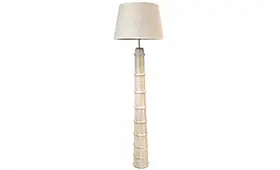 Lámpara de pie natural Travis con la tulipa beige de 158 cms.