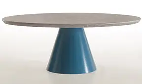 Mesa de centro redonda microcemento blue Plusette