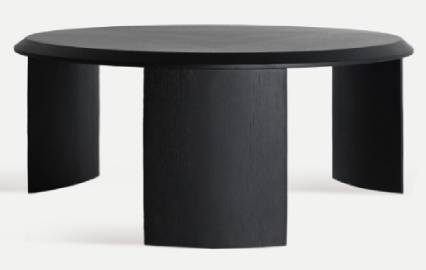 Mesa de centro de madera negra circular Islay