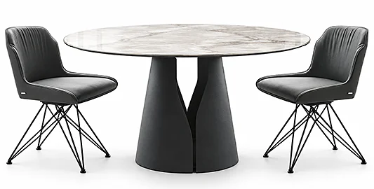 Mesa de comedor redonda Keramik Giano Cattelan