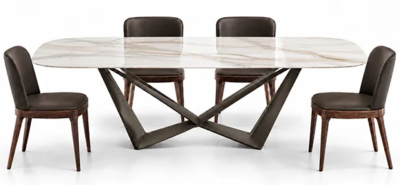 Mesa de comedor ovalada moderna Skorpio Mesa de comedor ovalada moderna Skorpio