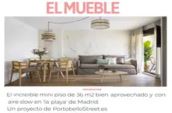 El increíble mini piso de 36 m2 bien aprovechado y con aire slow en 'la playa' de Madrid. Un proyecto de PortobelloStreet.es