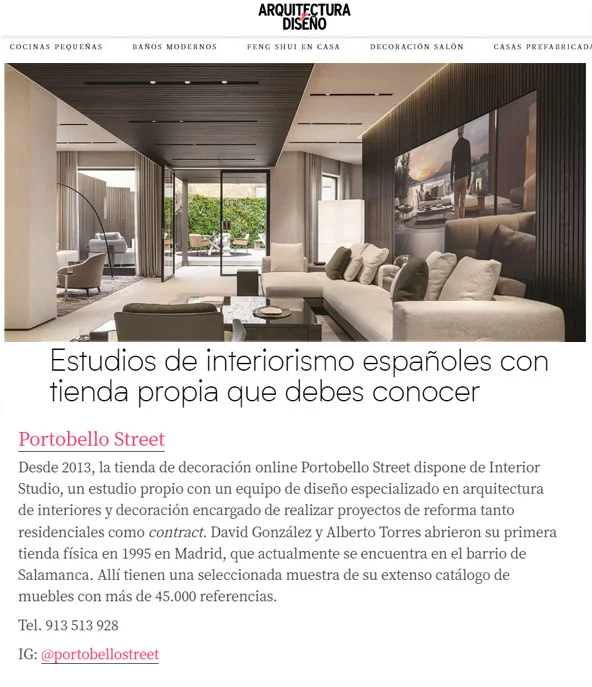 Estudios de interiorismo españoles con tienda propia que debes conocer