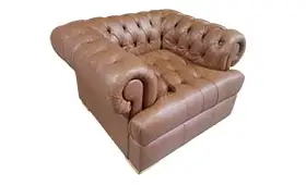 Sofá Chesterfield Drake 1 plaza en piel Old English
