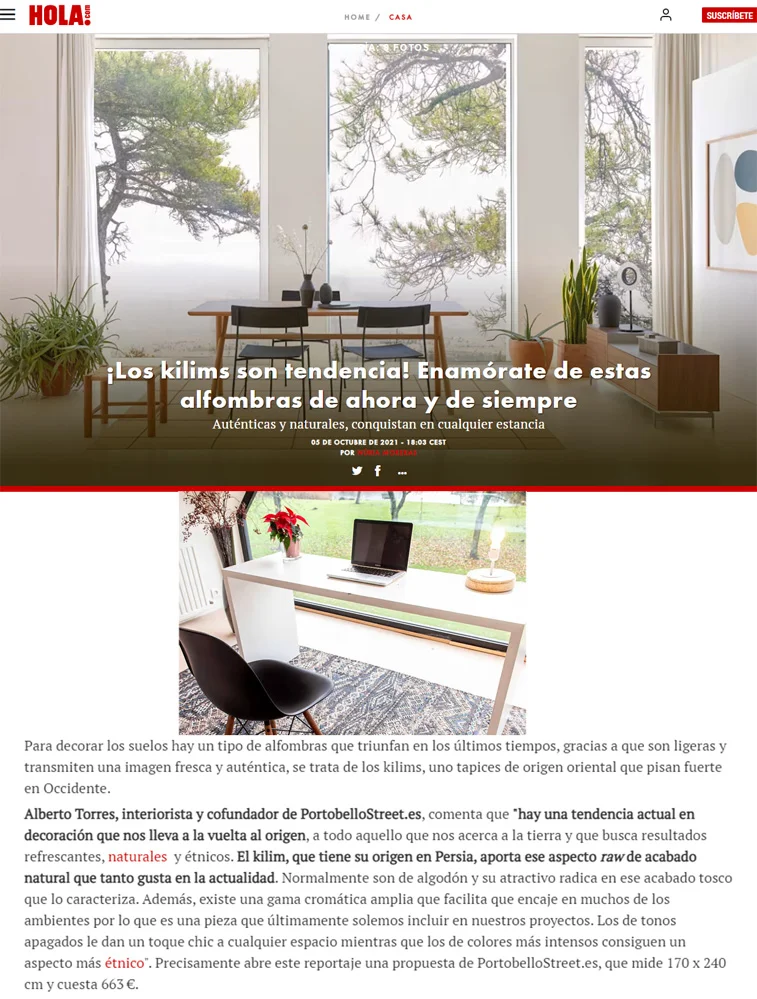 ¡Los kilims son tendencia! Enamórate de estas alfombras de ahora y de siempre
