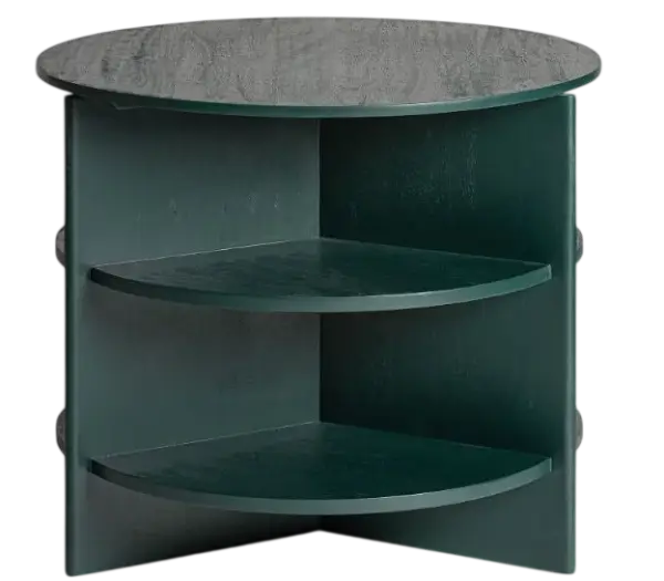 Mesa auxiliar Nara redonda verde oscuro