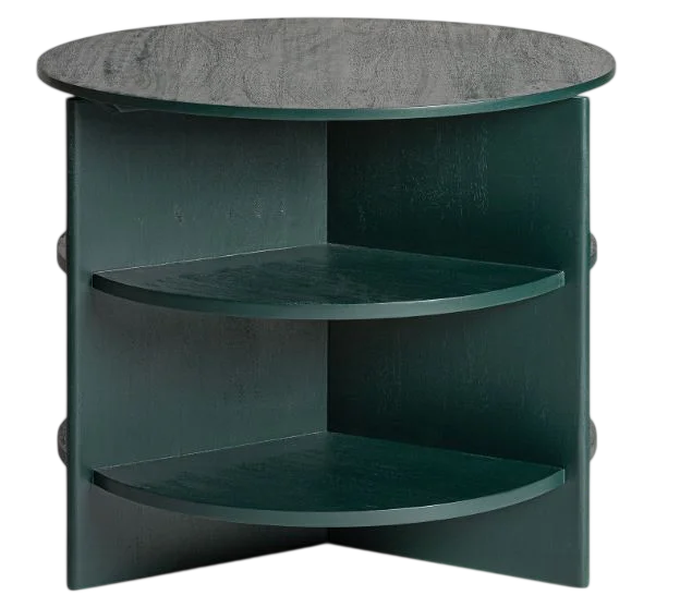 Mesa auxiliar Nara redonda verde oscuro
