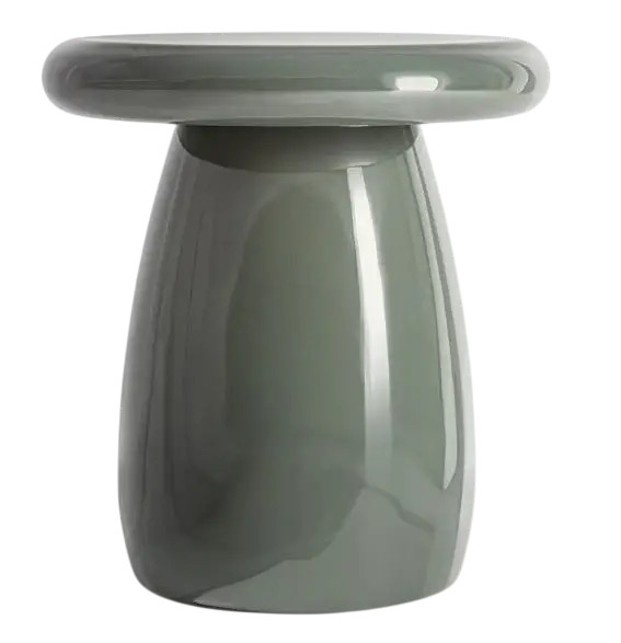 Mesa auxiliar Meres redonda verde alto brillo