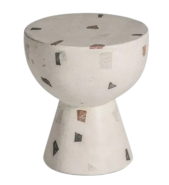 Mesa auxiliar tambor de terrazo Massa Mesa auxiliar tambor de terrazo Massa