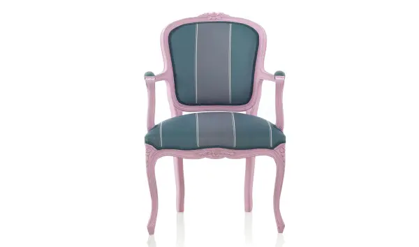 Sillón vintage tapizado Luis XV
