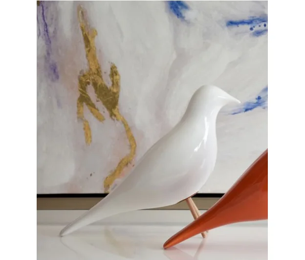 Figura decorativa pájaro blanco