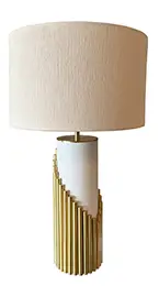Lámpara de sobremesa blanco latón
