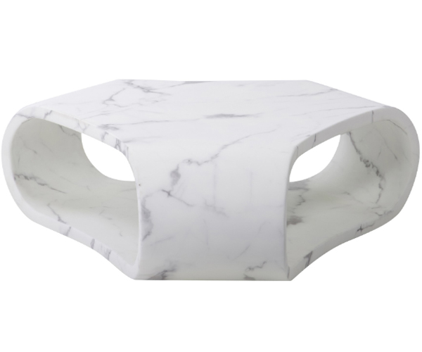Mesa centro Karlskrona blanco mármol artificial