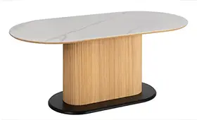 Mesa de comedor porcelánico blanco Cabana