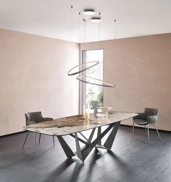 Mesa de comedor ovalada cerámica moderna Skorpio