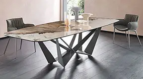 Mesa de comedor ovalada cerámica moderna Skorpio