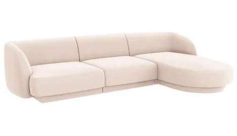 Sofá con chaise longue terciopelo Miley