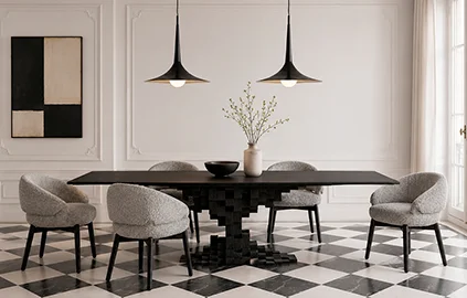 Comedor madera de olmo Noir