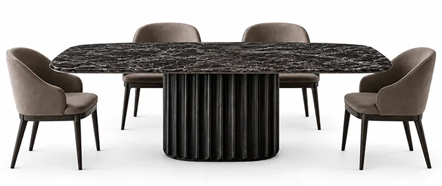 Mesa de comedor esquinas redondeadas Dorian Bonaldo