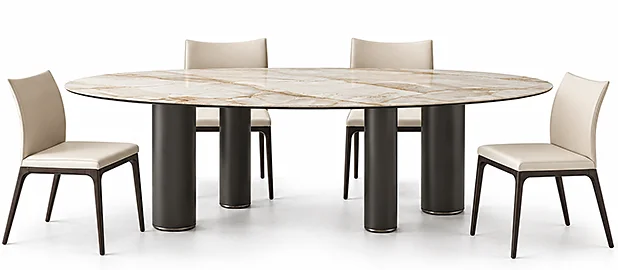 Mesa de comedor ovalada keramik Roll Cattelan