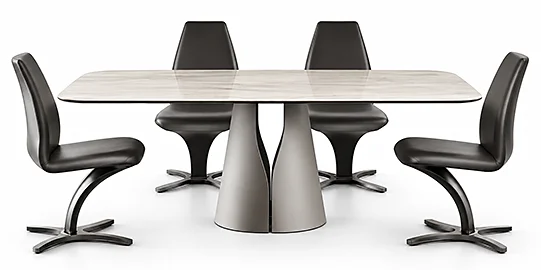 Mesa de comedor esquinas redondeadas keramik Giano Cattelan