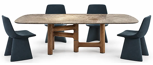 Mesa de comedor esquinas redondeadas Pivot Bonaldo
