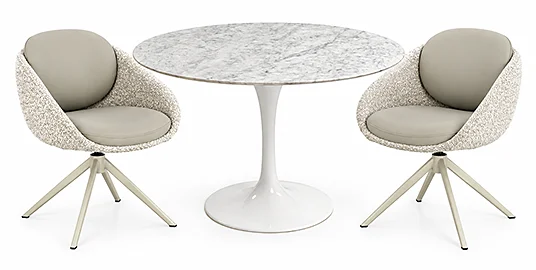 Mesa de comedor redonda moderna metal y mármol Coto