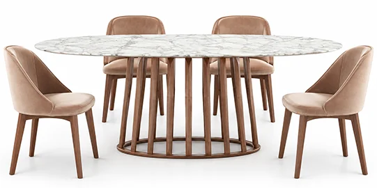 Mesa de comedor ovalada mármol Cosmo Pacini y Cappellini