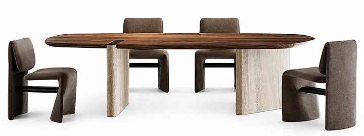 Mesa de comedor madera y mármol Flatiron Bonaldo Mesa de comedor madera y mármol Flatiron Bonaldo