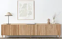 Mesa de televisión frente en relieve roble Ovre