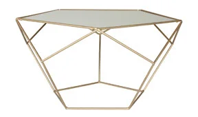 Mesa de centro dorada moderna Dodecaedro