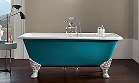 Bañera Hudson con patas verde petróleo