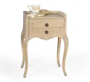 Mesita de noche 2 cajones con copete vintage Artisan