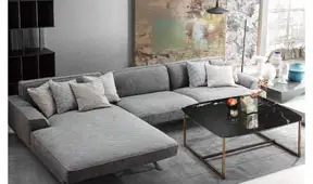 Sofá con chaise longue moderno Crognale