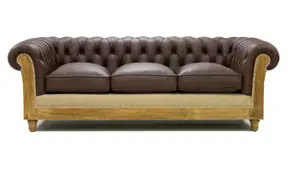 Sofá 3 plazas marrón oscuro chesterfield Chesire