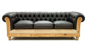 Sof 3 plazas negro chesterfield Chesire