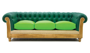 Sof 3 plazas verde chesterfield Chesire