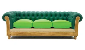 Sofá 3 plazas verde chesterfield Chesire
