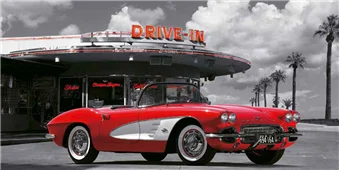 Cuadro canvas historical diner usa Cuadro canvas historical diner usa
