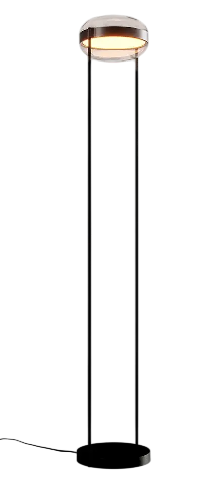 Lámpara de pie cilíndrica con aro central Beaded Lámpara de pie cilíndrica con aro central Beaded