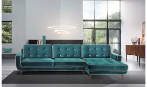Sofá con chaise longue retro Sterling Cooper