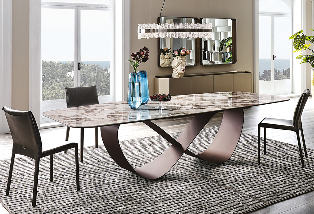 Mesa de comedor cristal rectangular Spyder Cattelan de lujo en  . Tu tienda de muebles de lujo