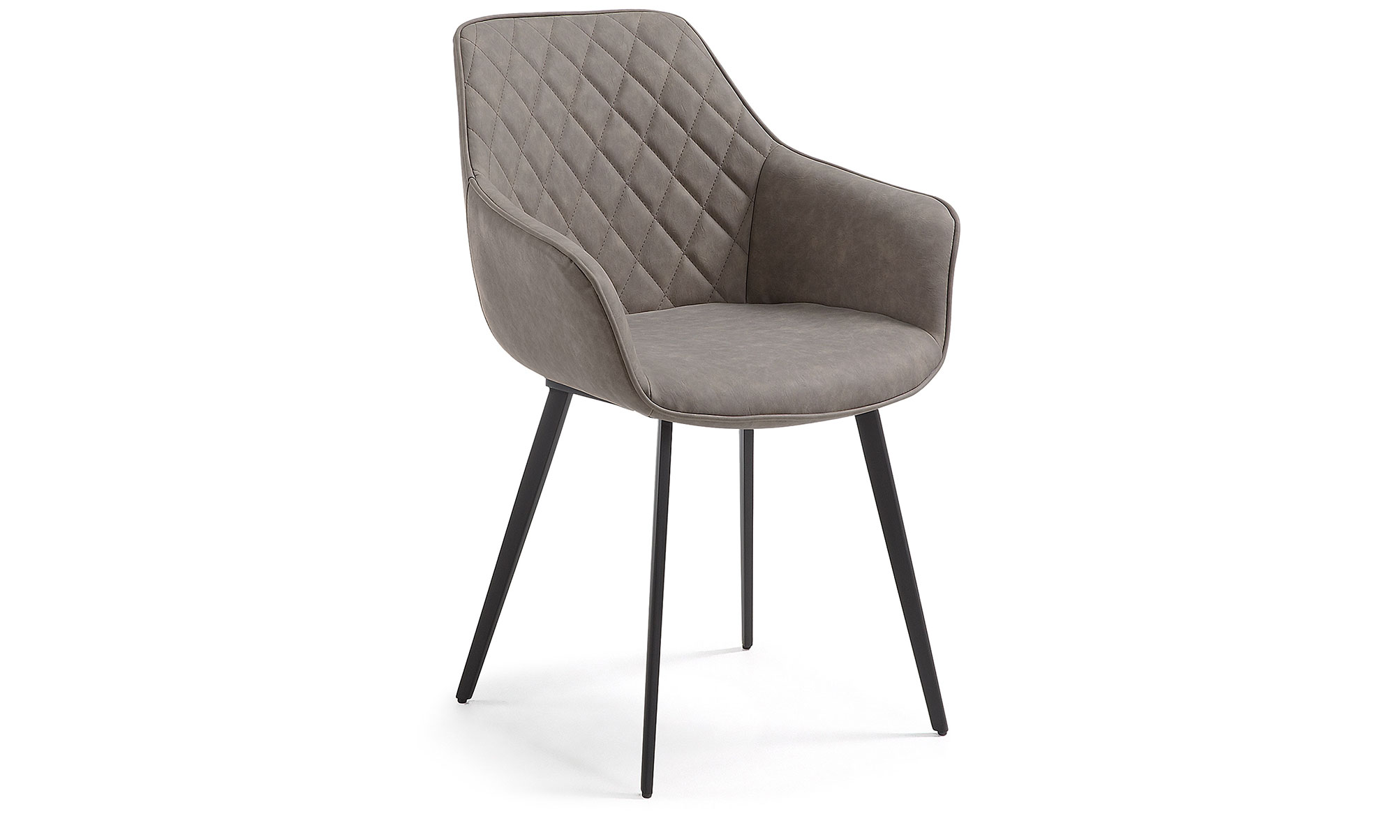 Silla metálica gris y beige MEAGAN