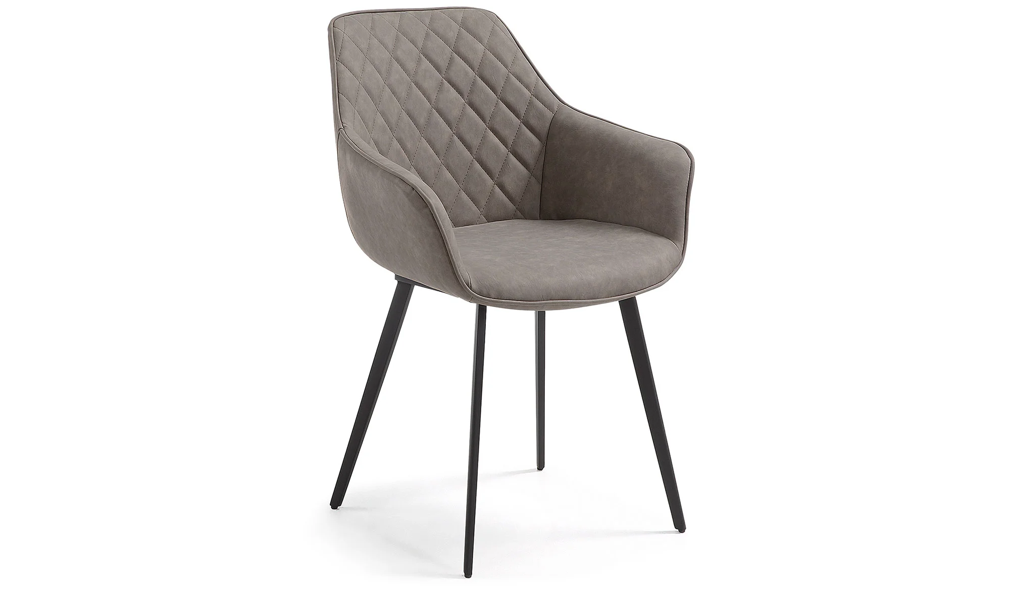 Silla metálica gris y beige MEAGAN