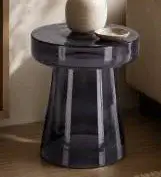 Mesa auxiliar Noura cristal gris ahumado gris