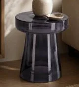 Mesa auxiliar Noura cristal gris ahumado gris