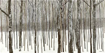 Cuadro canvas woods in  winter